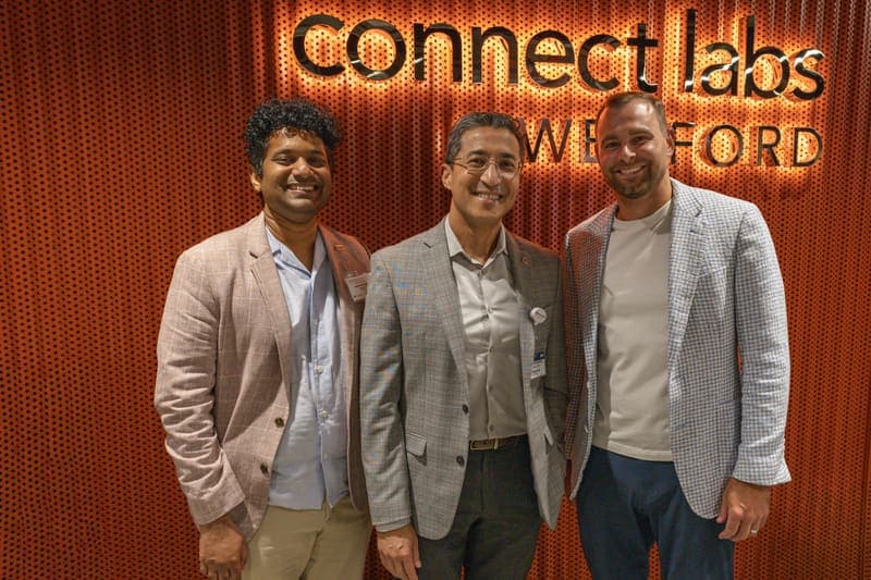 Guests at the AI conference reception hosted by Connect Labs at The Pearl